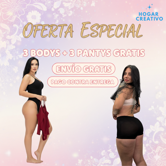 El combo que redefine tu figura: 3 Bodys Brasileros + 3 Pantys GRATIS